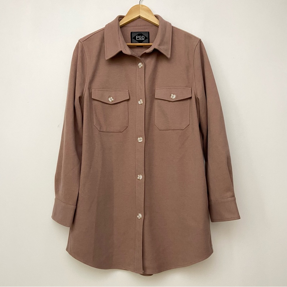 Pink Soft Collared Shirt Jacket